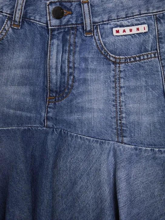 Marni Junior   Light denim asymmetric mini skirt 