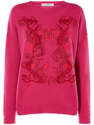Max Mara   Nias embroidered wool &amp; cashmere sweater 