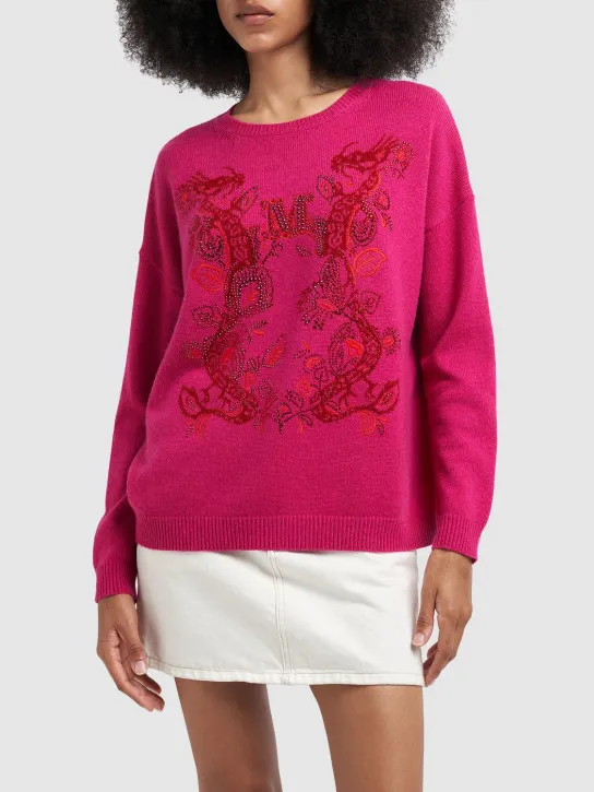 Max Mara   Nias embroidered wool &amp; cashmere sweater 
