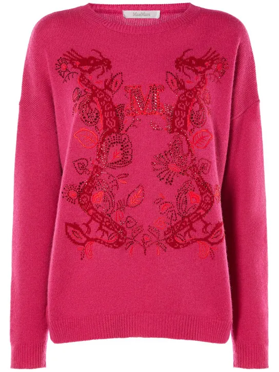 Max Mara   Nias embroidered wool &amp; cashmere sweater 