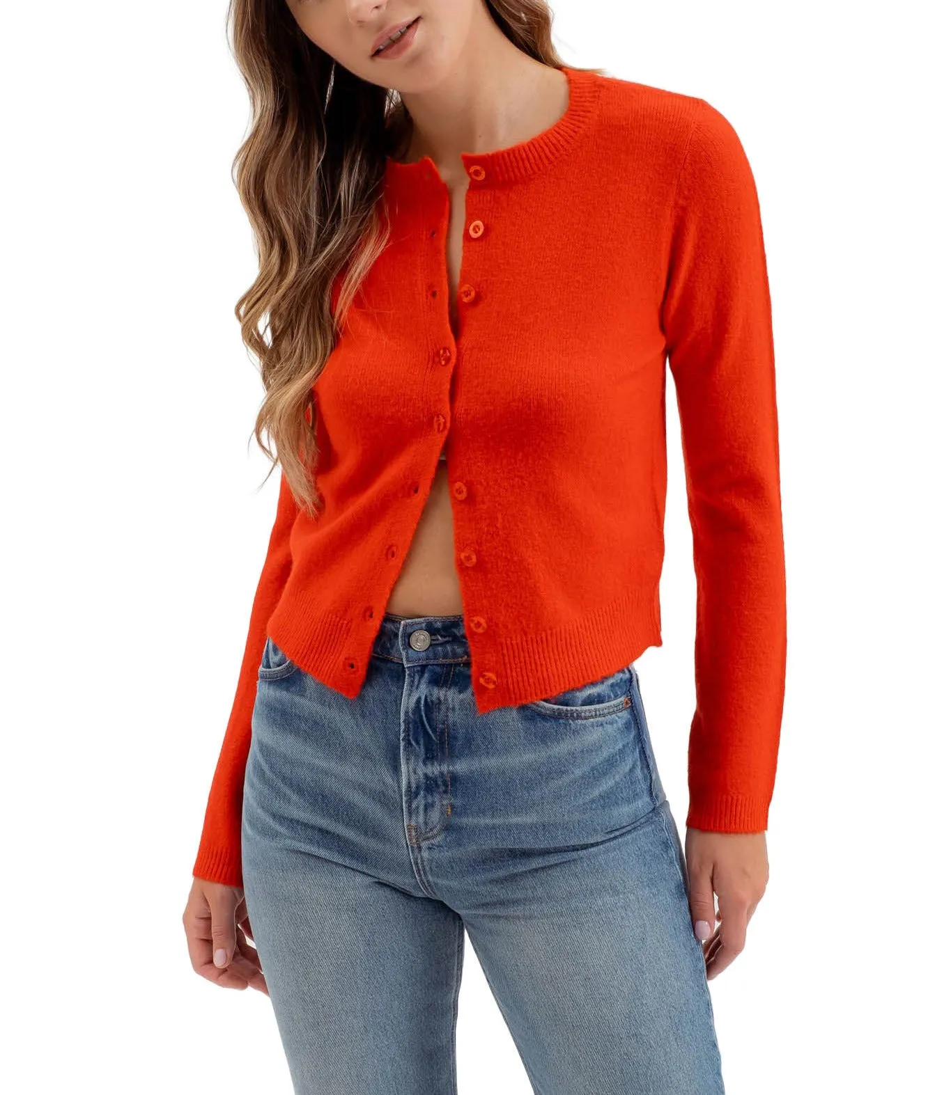 Moonbeam Round Neck Button Cardi