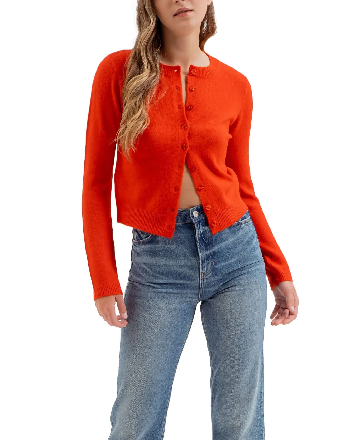 Moonbeam Round Neck Button Cardi