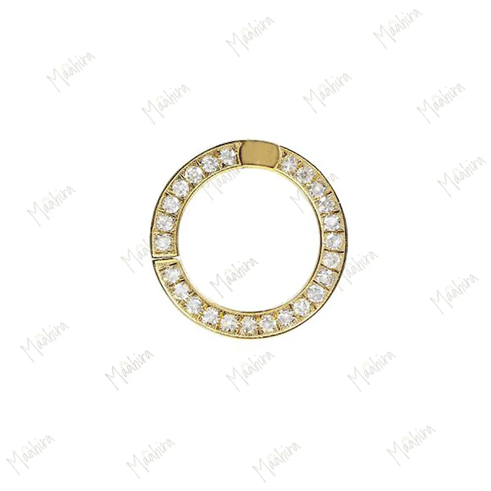 One Side Diamond Round Charm Enhancer 14mm