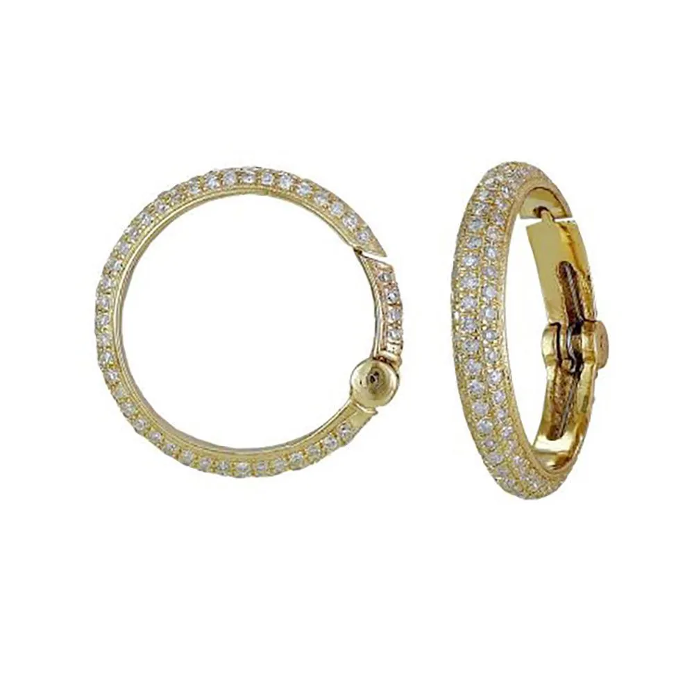 One Side Diamond Round Charm Enhancer 14mm