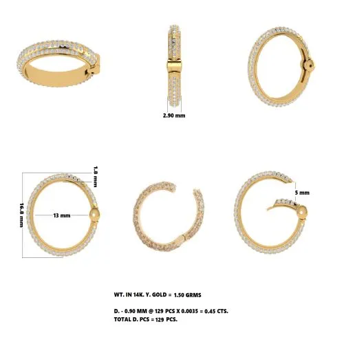 One Side Diamond Round Charm Enhancer 14mm