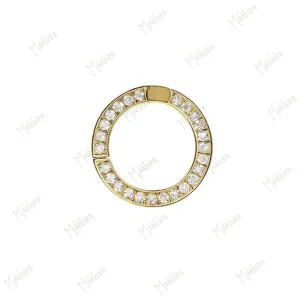 One Side Diamond Round Charm Enhancer 14mm
