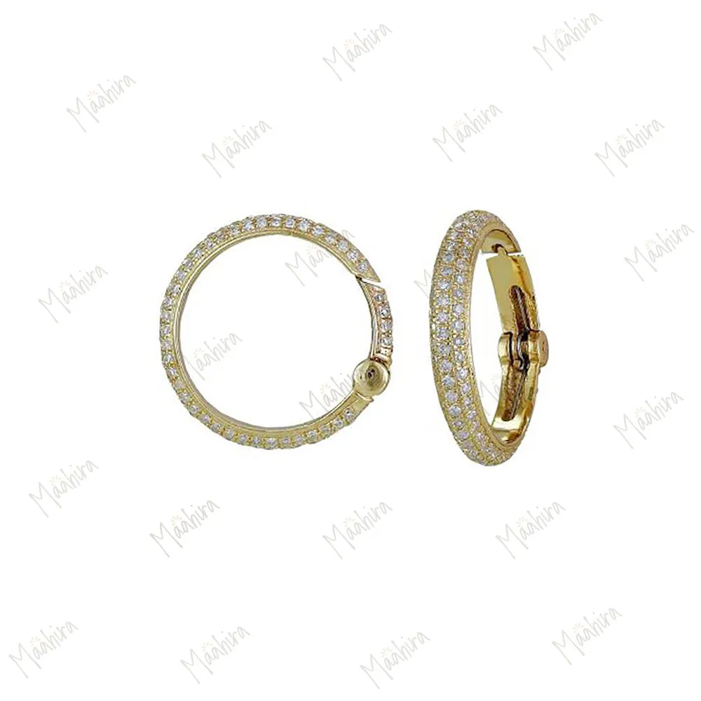 One Side Diamond Round Charm Enhancer 14mm