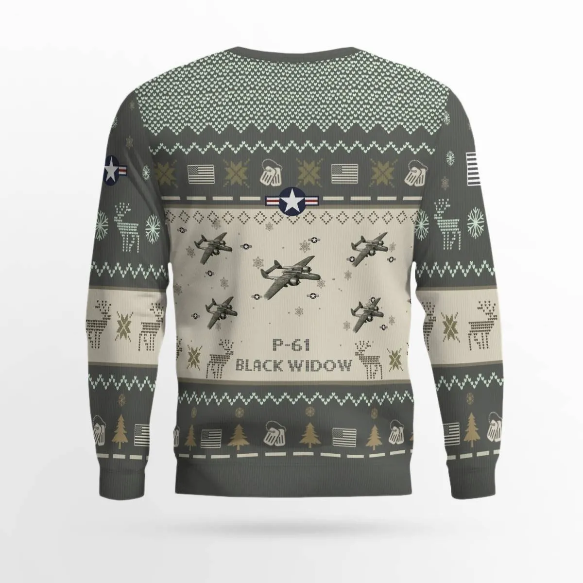 P-61 Black Widow P61_Aircraft Ugly Sweater, Ugly Sweater Christmas Shirt for Men Dad Veteran