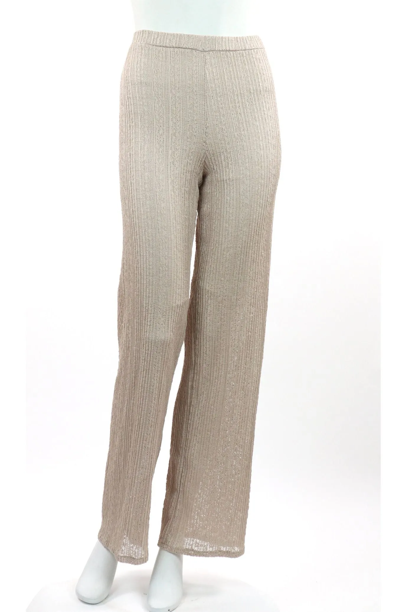 SOPHIA Textured Lace Lined Flared Pants Taupe