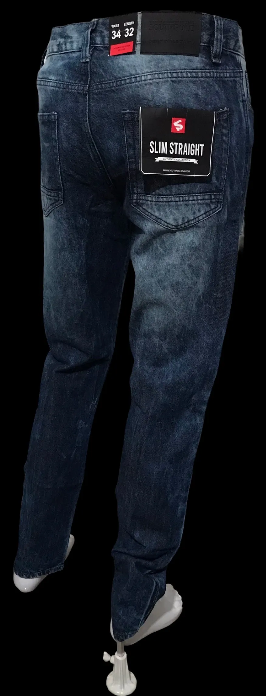 ^SOUTHPOLE^ (DARK SAND BLUE) RIPPED DENIM FOFR MEN (34'' x 32'')