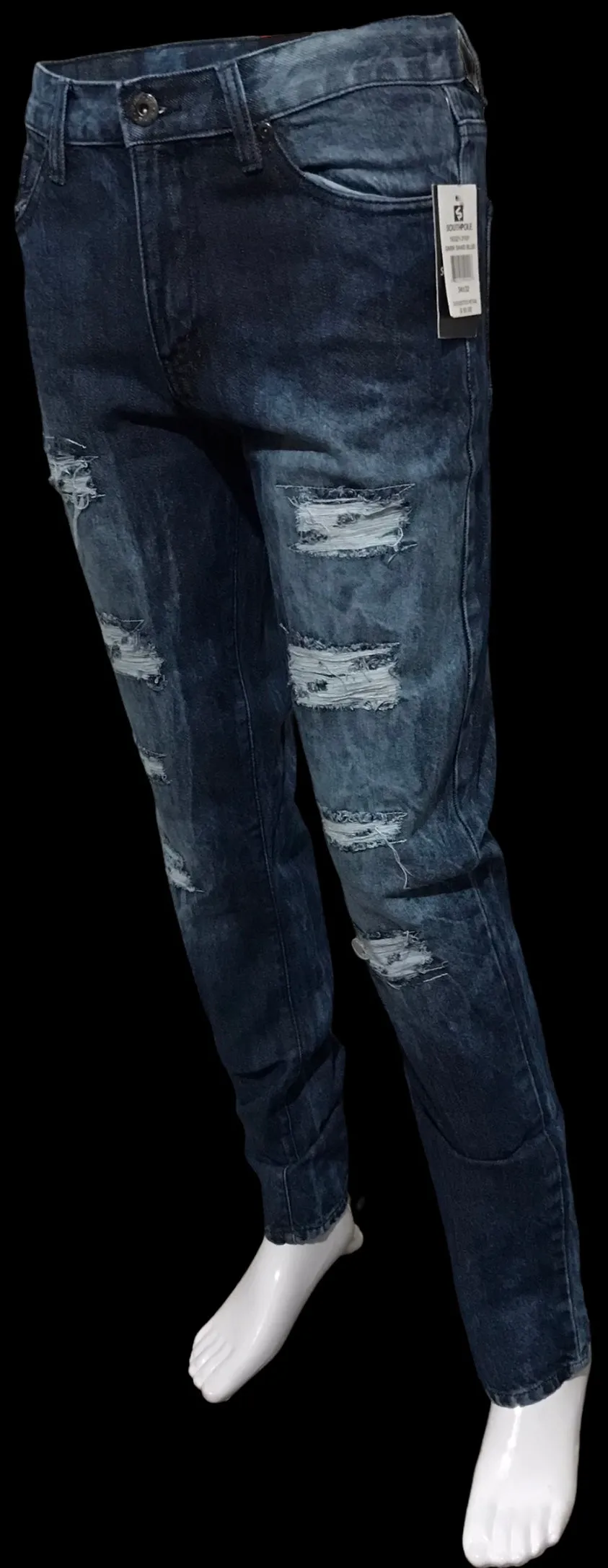 ^SOUTHPOLE^ (DARK SAND BLUE) RIPPED DENIM FOFR MEN (34'' x 32'')