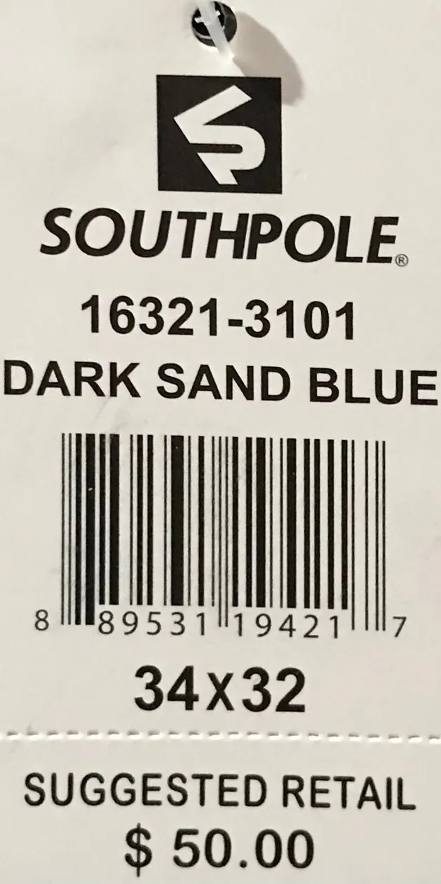^SOUTHPOLE^ (DARK SAND BLUE) RIPPED DENIM FOFR MEN (34'' x 32'')