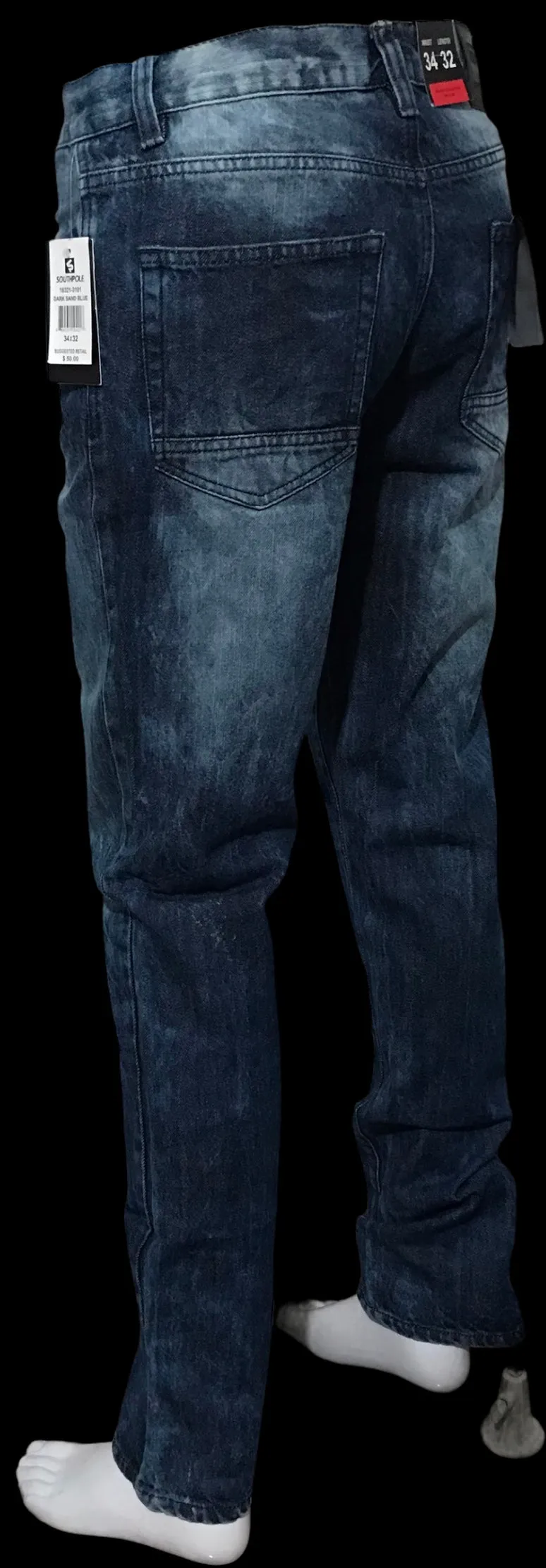 ^SOUTHPOLE^ (DARK SAND BLUE) RIPPED DENIM FOFR MEN (34'' x 32'')
