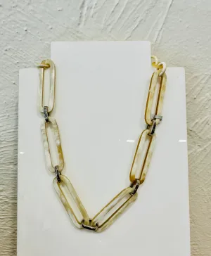 SOYANG Paris Horn Paperclip Choker Style Necklace 40cm