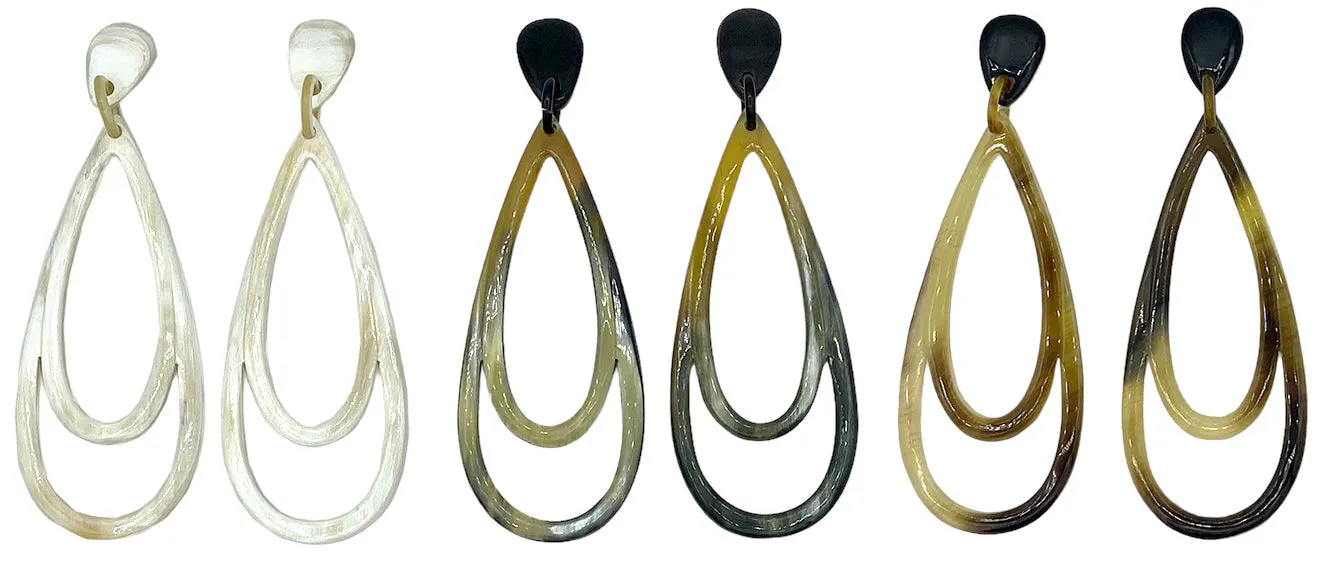 SOYANg Paris Light Dark Horn Tear Drop Earring