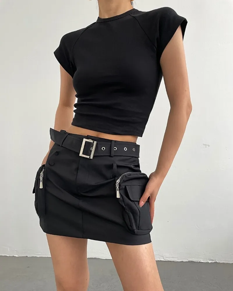Spicy Girl Cargo Mini Skirt