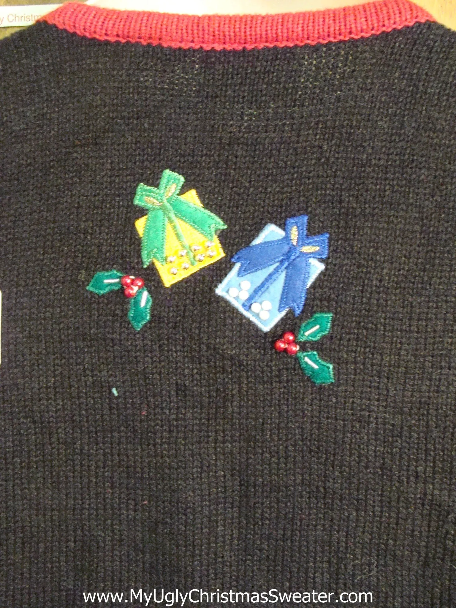 Stacks of Gifts 2sided Tacky Bad Christmas Sweater Vest