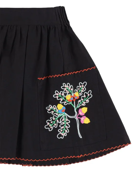 Stella McCartney Kids   Embroidered organic cotton skirt 