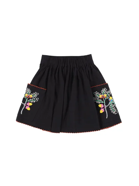 Stella McCartney Kids   Embroidered organic cotton skirt 