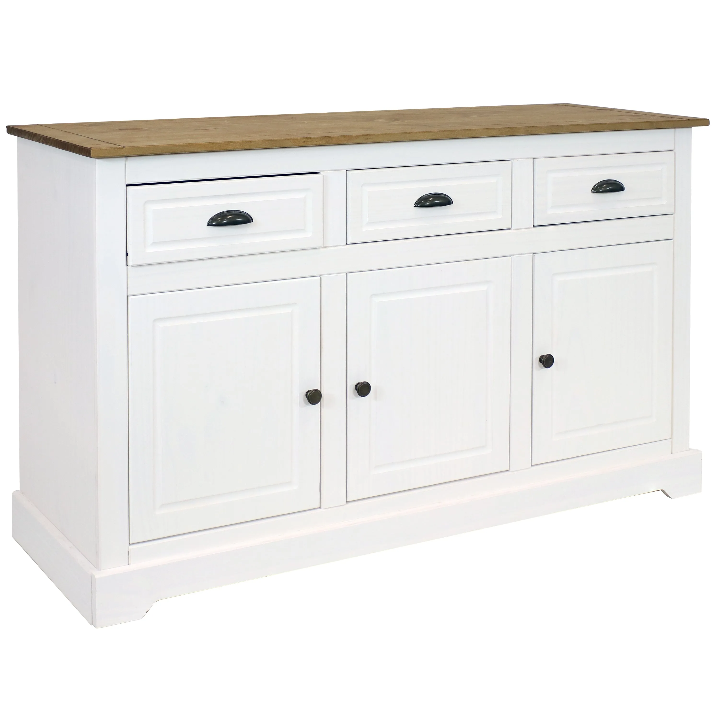 Sunnydaze Pine Sideboard Cabinet with Drawers and Doors - 32" H