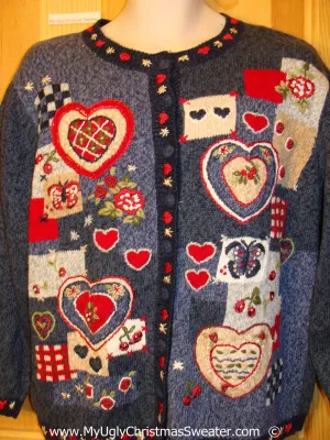 Tacky Ugly Year Round Sweater Hearts Valentines