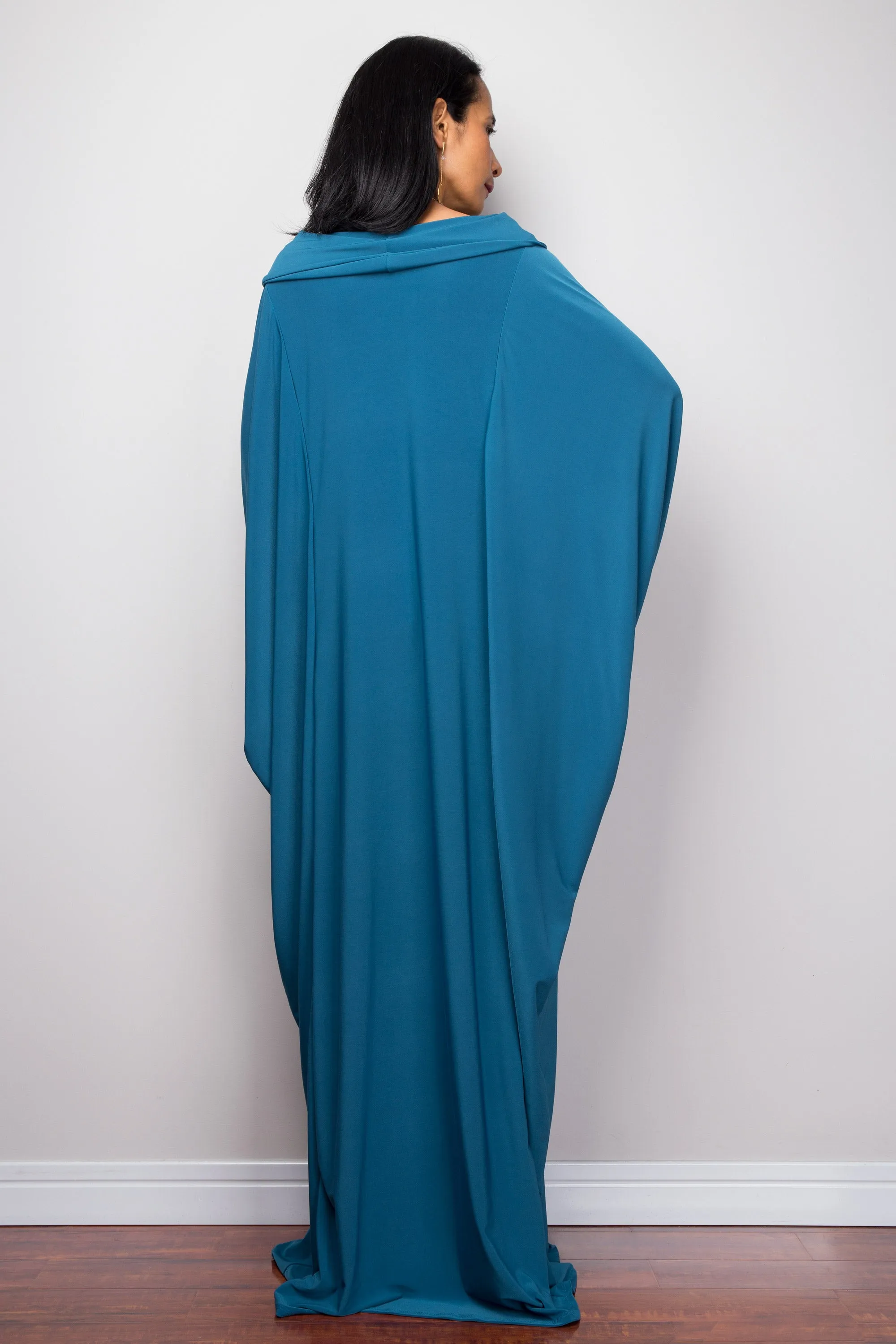 Teal Green Modest Kaftan Dress