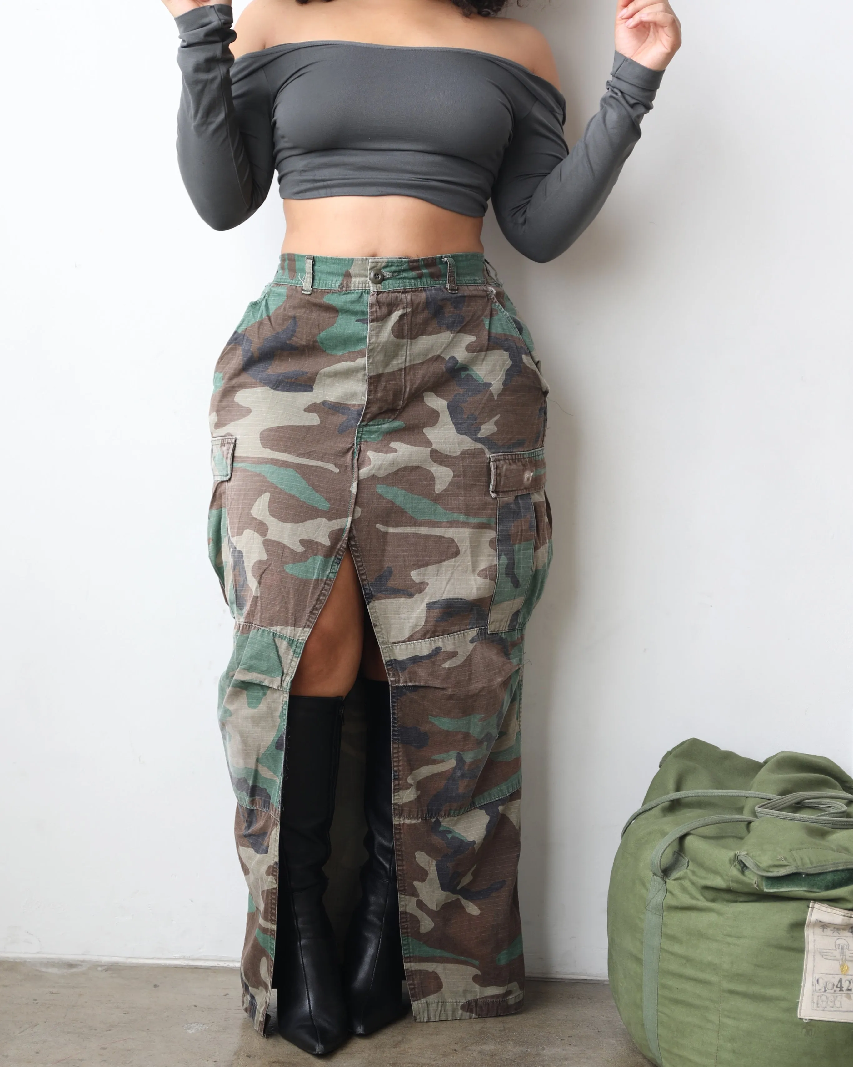 The Camo Long Skirt ♻️