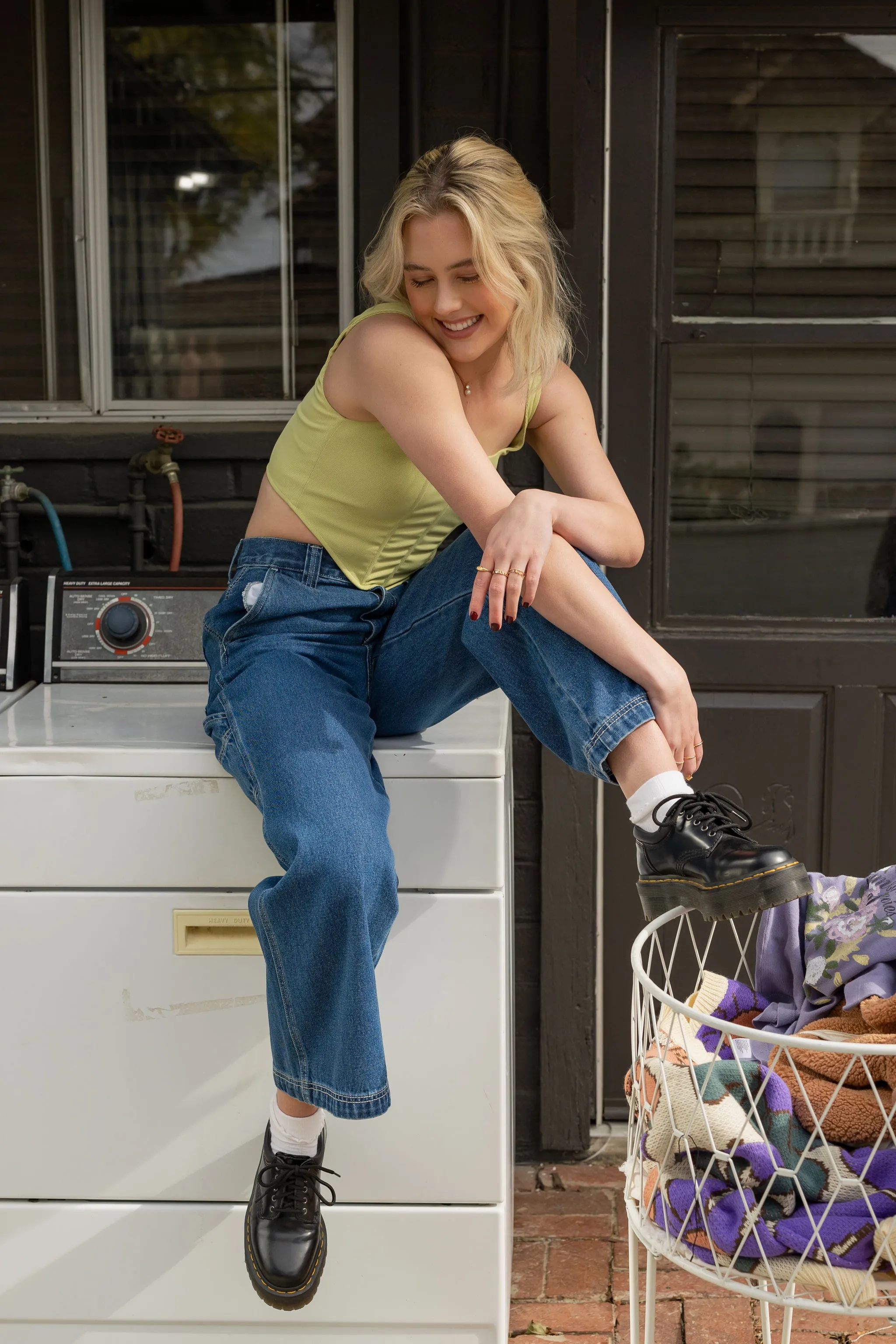 The Olivine High Rise Carpenter Jeans by Nectar Premium Denim