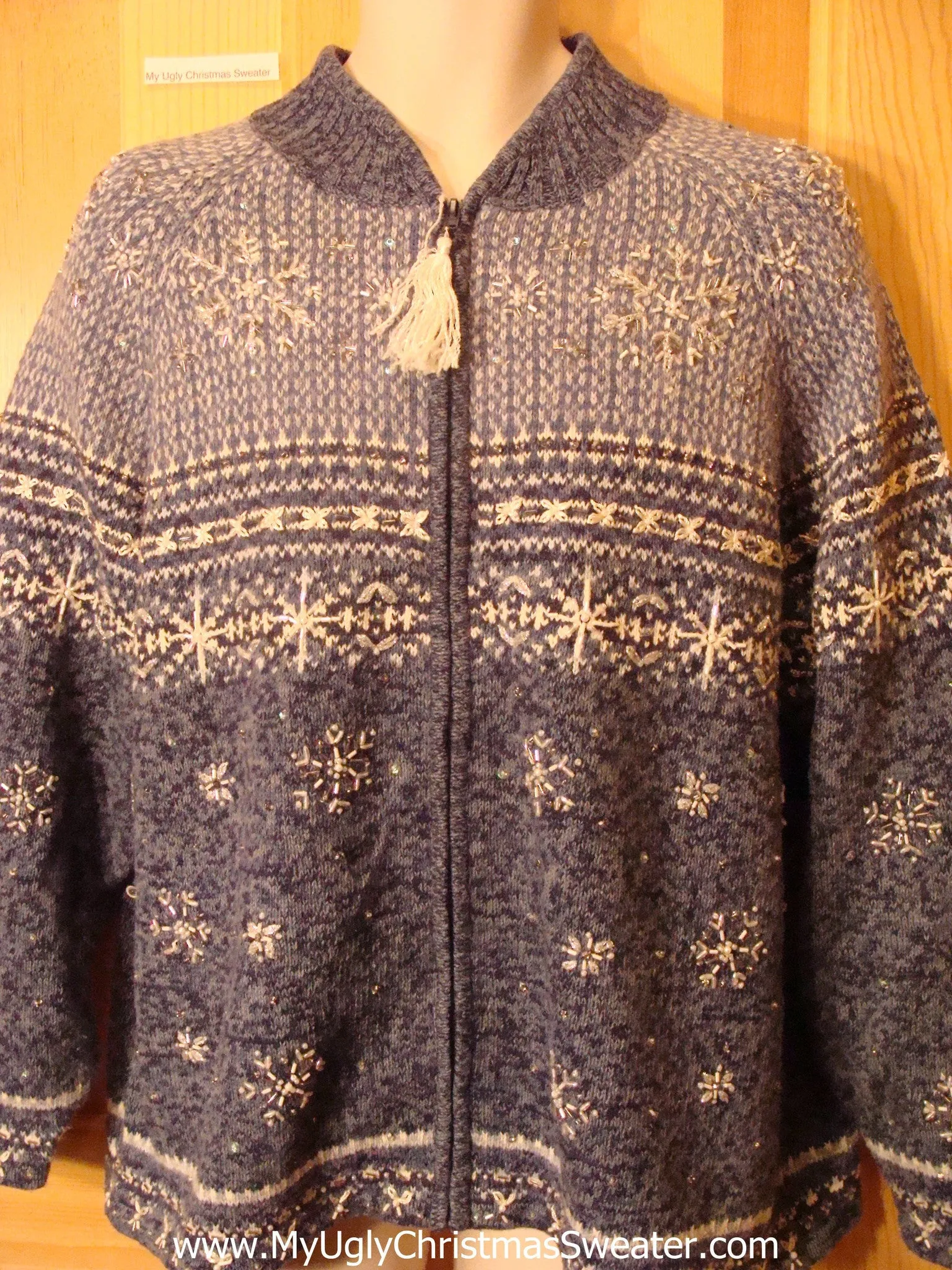 Ugly Christmas Sweater Nordic 2sided Snowflakes