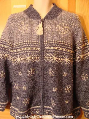 Ugly Christmas Sweater Nordic 2sided Snowflakes