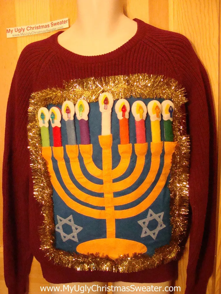Ugly Christmas Sweater Party Hanukkah Sweater (j107)