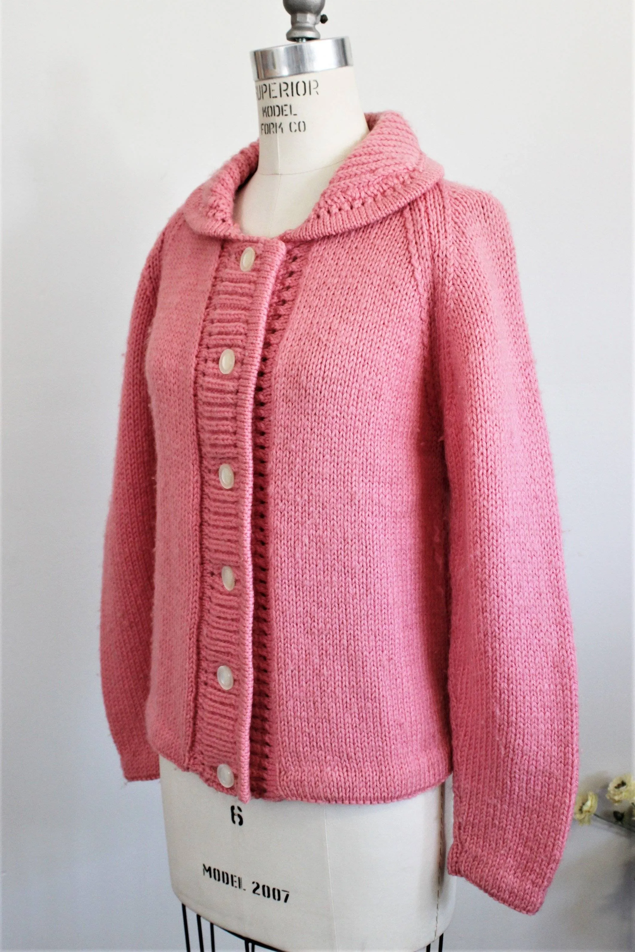 Vintage 1960s Pink Cardigan Sweater