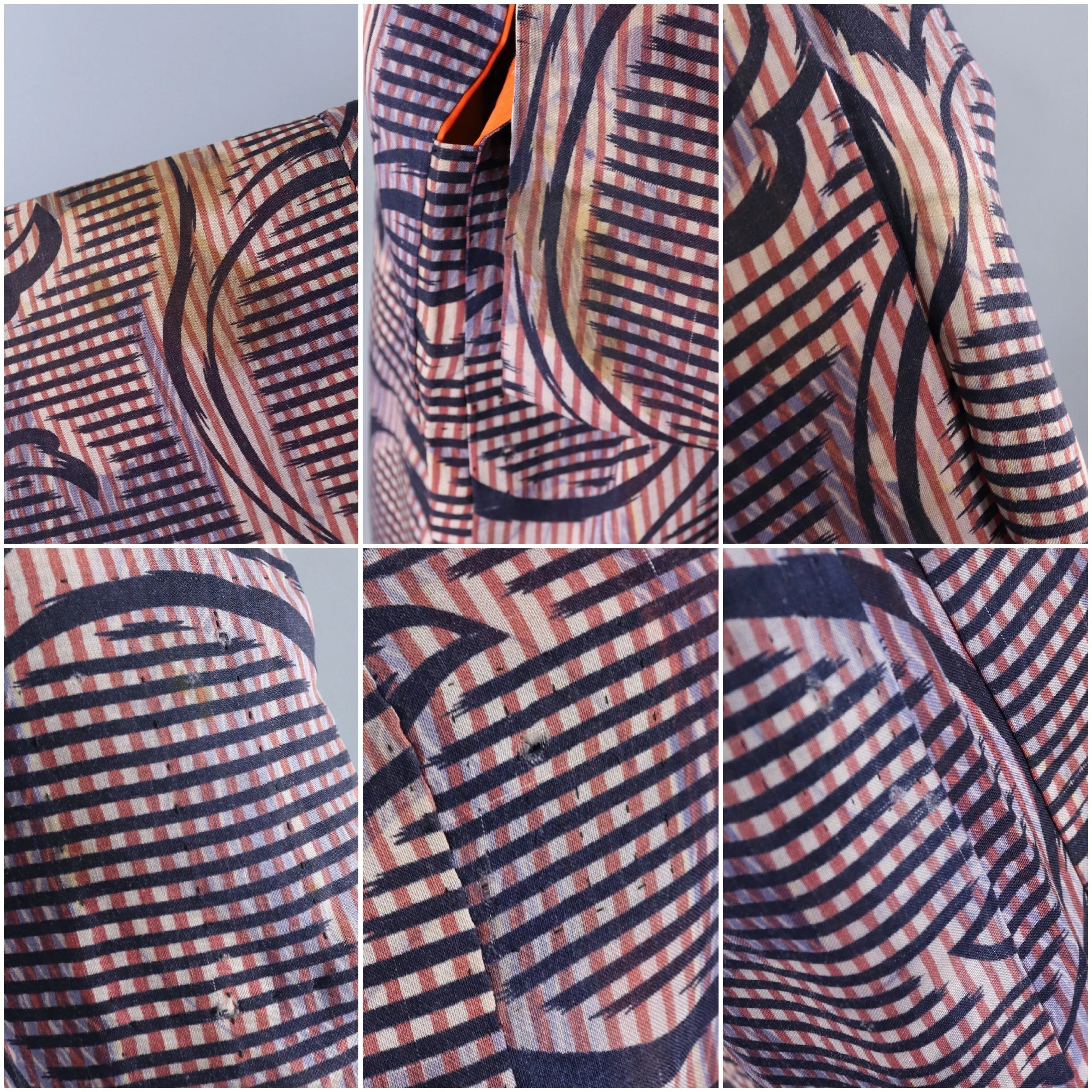 Vintage Kimono Cardigan Jacket / Blue and Pink Gingham