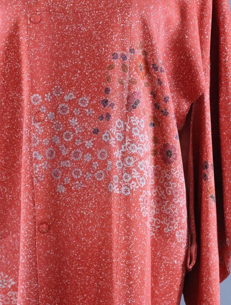 Vintage Silk Kimono Jacket - Salmon Pink