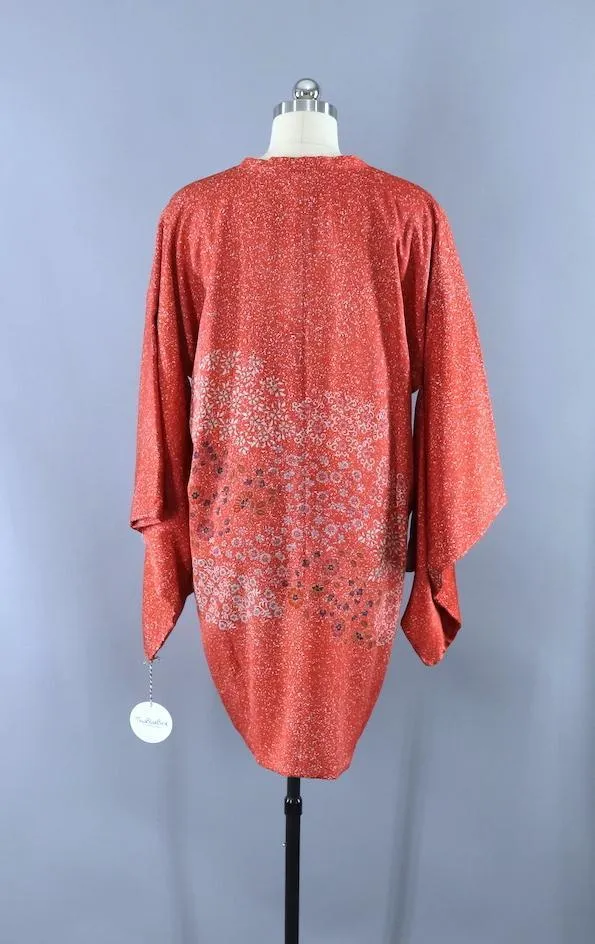 Vintage Silk Kimono Jacket - Salmon Pink