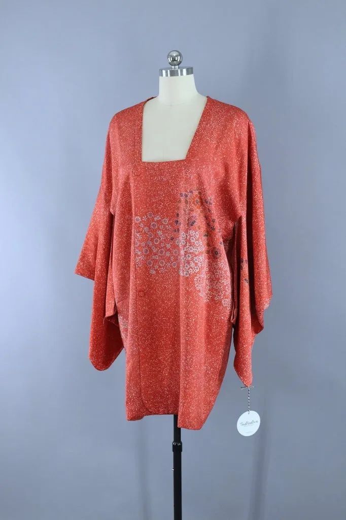Vintage Silk Kimono Jacket - Salmon Pink