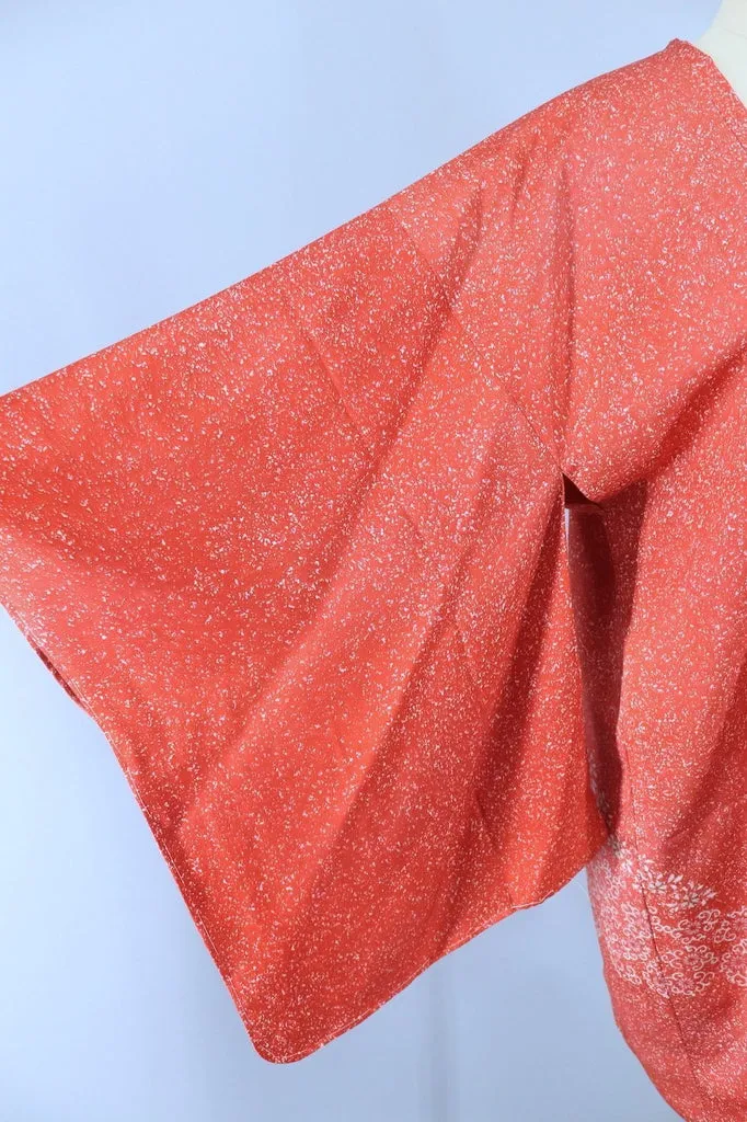 Vintage Silk Kimono Jacket - Salmon Pink